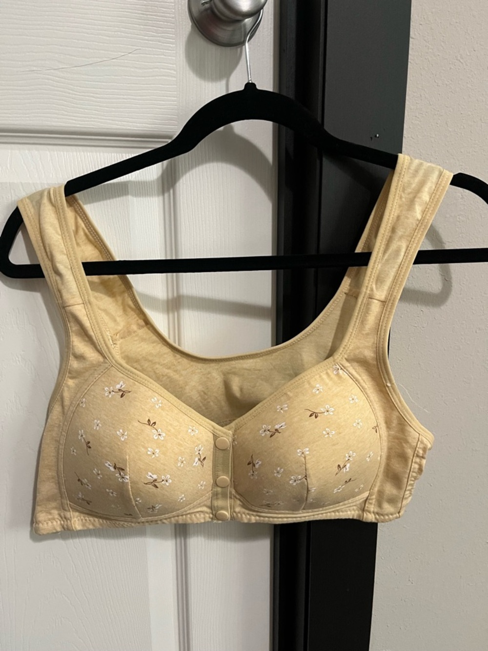 Comfort Cotton Front-Closure Bra in Light Yellow